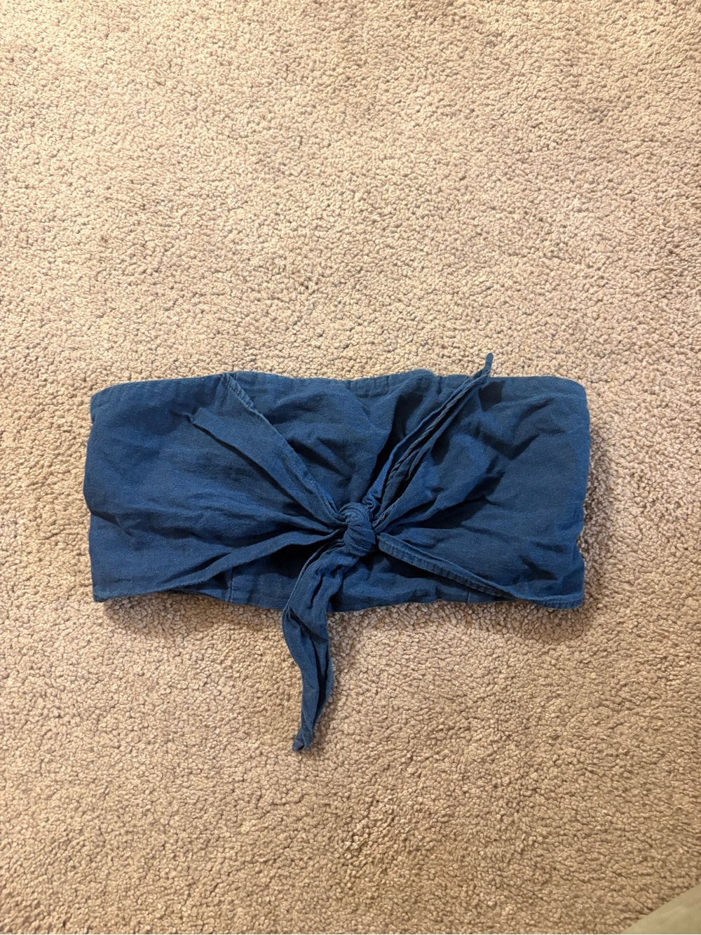 American Eagle Outfitters Navy Tie-Front Crop Tube Top